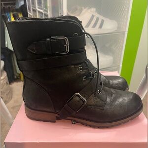 Crown Vintage Women’s Randy Black Combat Ankle Boots Sz 10